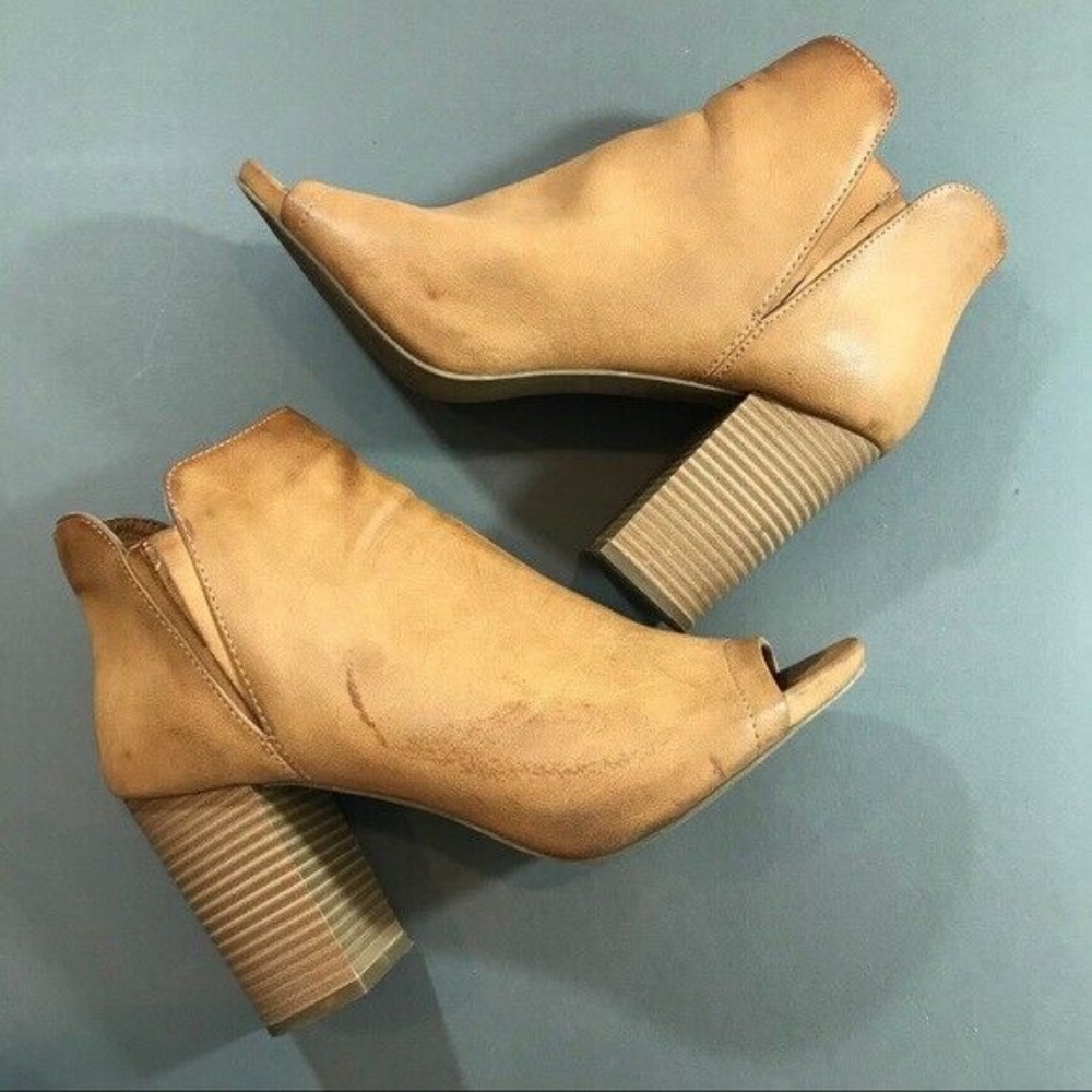 Madden Girl Fiizzle Faux Leather Open Toe Bootie